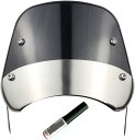互換品バイク汎用スクリーンねじロック剤付 風防 オートバイ メーターバイザー カウル 風除け ユニバーサルフィット 取り付け簡単 ロゴなし ブラックxシルバー