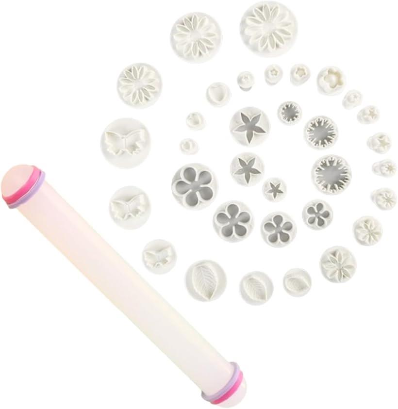 Uccellino 陶芸スタンプ 麺棒 セット 抜き型 粘土 のし棒 33種 DIY 工作