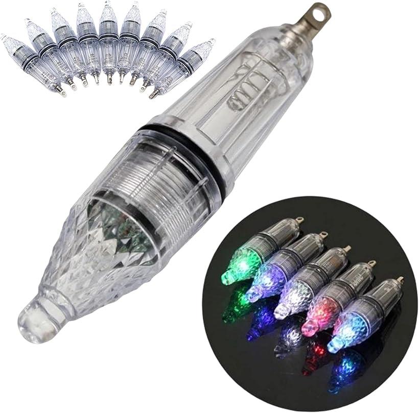 水中ライト 釣り 集魚灯 8個セット LED イカ 夜釣り 海釣り 集魚ライト 釣具 乾電池式