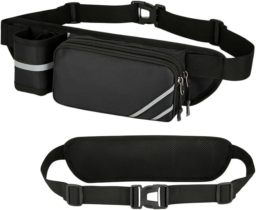 ランニング ポーチ ウエストポーチ 揺れない 防水 スマホ ペットボトル 収納 大容量 ジョギング ウォー..