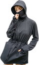 UVカットパーカー ラッシュガード レディース 丈長め 顔まで ジップ つば付き 日焼け防止 通気性 ロング 長袖