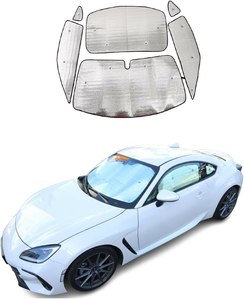 スバル BRZ/トヨタ 86 専用 2022～2023に適用 サンシェード 車サンシェード 全窓対応 遮光シェード 車用サンシェード 全窓ガラス日よけ 全窓用 付着タイプ 6点セット