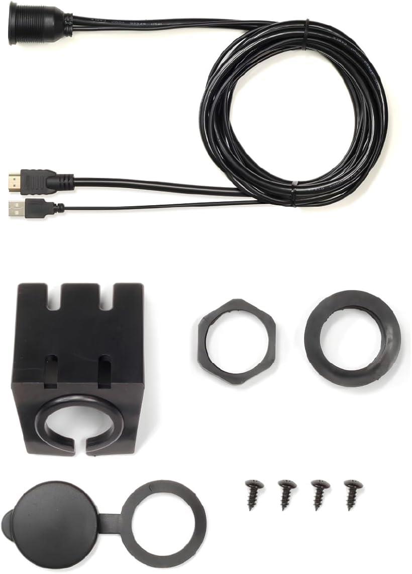 互換品 USB/HDMI延長ケーブル USB9 : 丸穴埋め込みタイプ 車用設置キット 1.9m ハイスピード 4K対応 US..