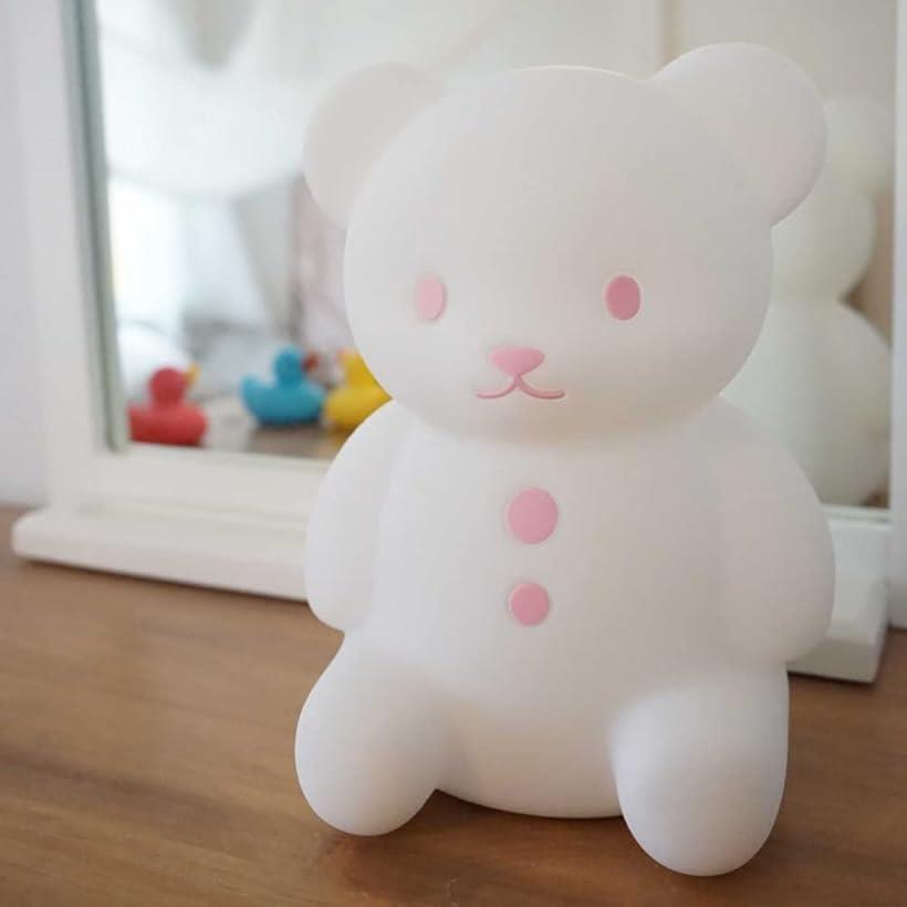 シリコン製・LEDライト くまのおやすみライト ピンク