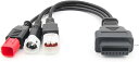 3ピン 4ピン 6ピン 診断コネクターケーブル OBD2 アダプター スキャナー 3イン1 プラスチック ブラック オートバイ ヤマハ用 ホンダ用