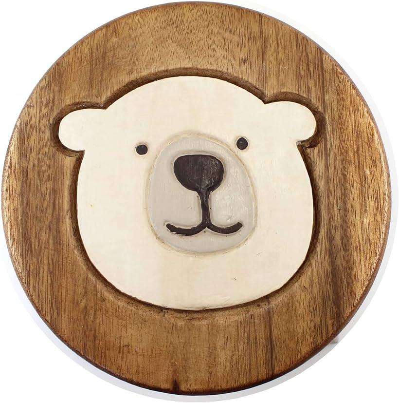 木製 イス 椅子 ナチュラル雑貨 ラウンドスツール ハワイアン シロクマ