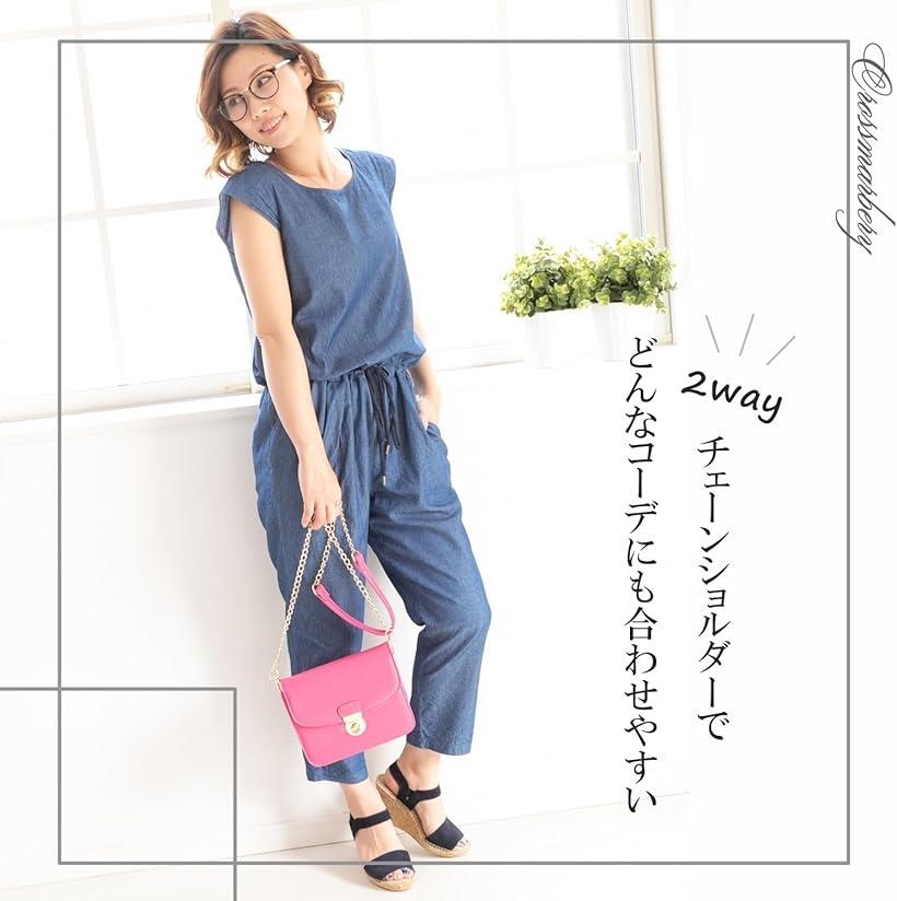 ミニショルダーバッグ ゴールドチェーン コンパクト スクエア 大人 カジュアル シンプル デザイン 肩掛け お出かけ ポシェット 合皮 おしゃれ かわいい 上品 レディース 女性 ガールズ R07 キャメル