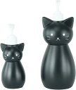 ネコのディスペンサー ホワイト Sサイズ + Lサイズ 黒猫 ペアボトル 2種セット シャンプー トリートメント ハンドソープ 洗剤