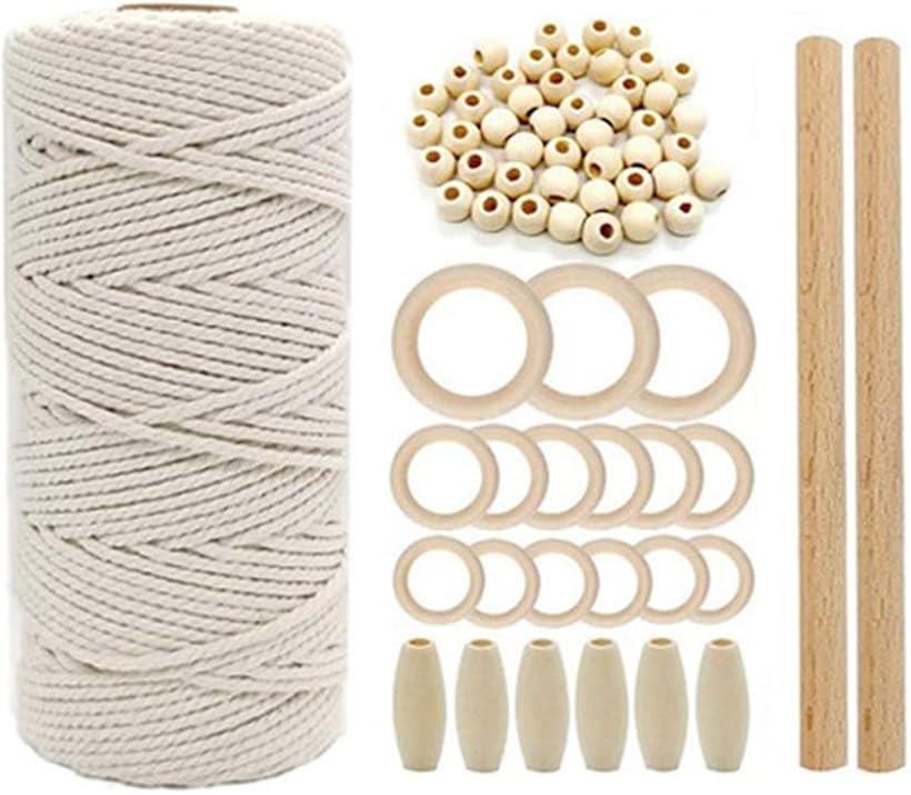 マクラメ 編み 織り キット 糸 紐 綿 コットン ロープ コード DIY 手作り 手芸 タペストリー 壁装飾 a-b891