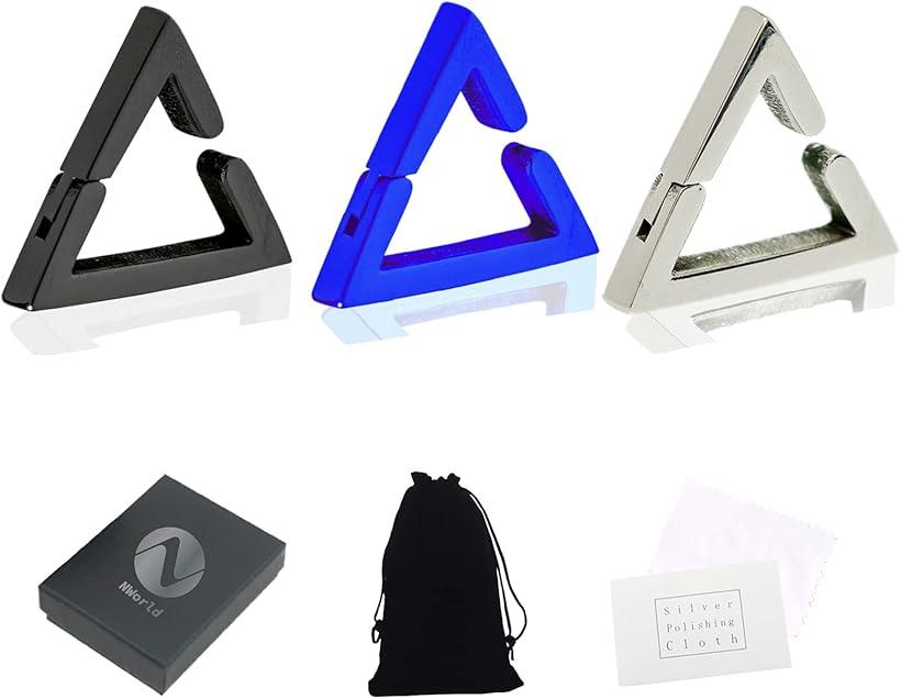 イヤーカフ フェイクピアス メンズ イヤリング レディース アクセサリー ノンホールピアス 三角 ステンレス 片耳3点セットD