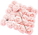 バラ 造花 大きい 枝付き 25本 7.5cm ブーケ ローズ 薔薇 結婚式 装飾 実物サイズ TR1247 ピンクローズ