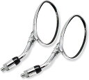 互換品 バイク ミラー オーバル ショートミラー バイクミラー 正10mm 左右 セット 汎用 凸面 丸型 角度調整 シルバー メッキ