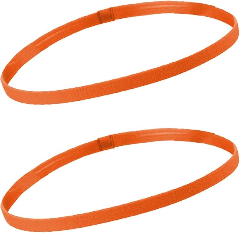 Hair Bands - ヘアバンド メンズ レディース スポーツ サッカー 汗止め ヘアゴム 髪留め 2個セット オレンジ (オレンジ（2個セット）, M)