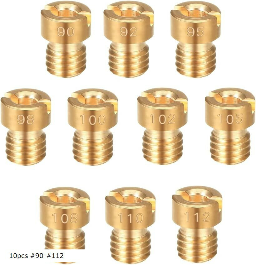 互換品JETSETMOTO メインジェット ケイヒン 丸大 6x8 ケーヒン 丸型/大 #90、#92、#95、#98、#100、#102、#105、#108、#110、#112 10pcs #90-#112