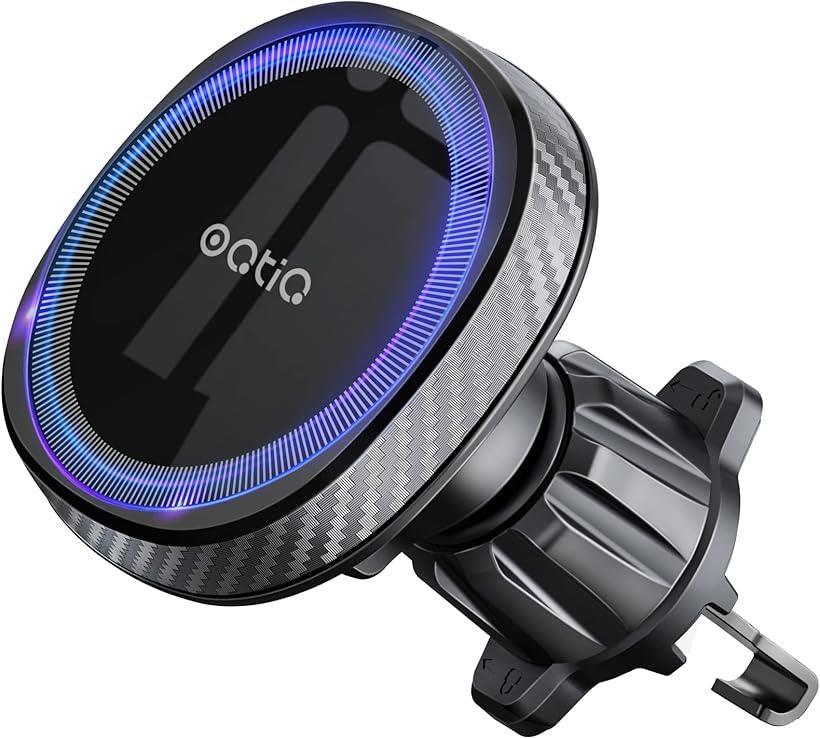 車載ホルダー 日本語説明書付 マグネット 超強磁力 片手操作 スマホホルダー スマホスタンド 携帯ホルダー MagSafe対応 金属製フック 4-8インチまでの全機種対応 ケース付き対応