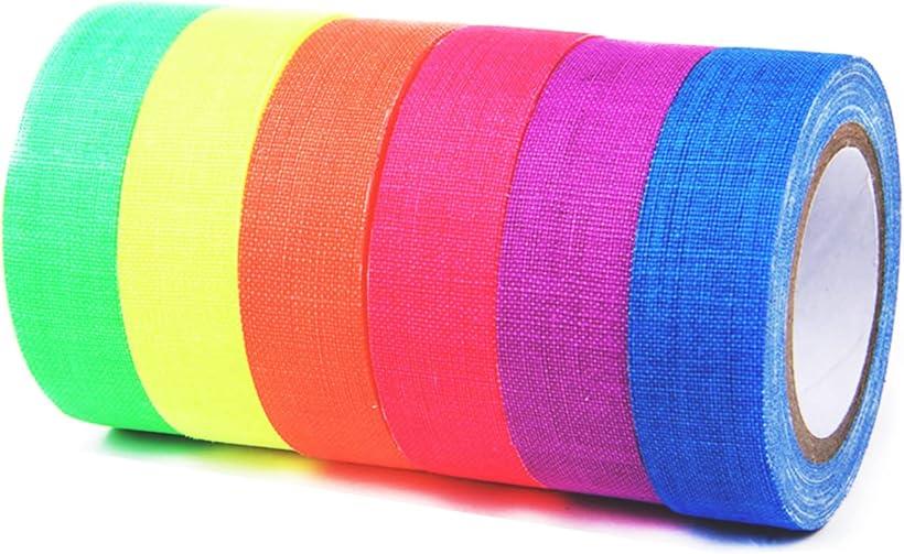 ネオンテープ ガッファーテープ 蛍光テープ 光る 6色 1セット