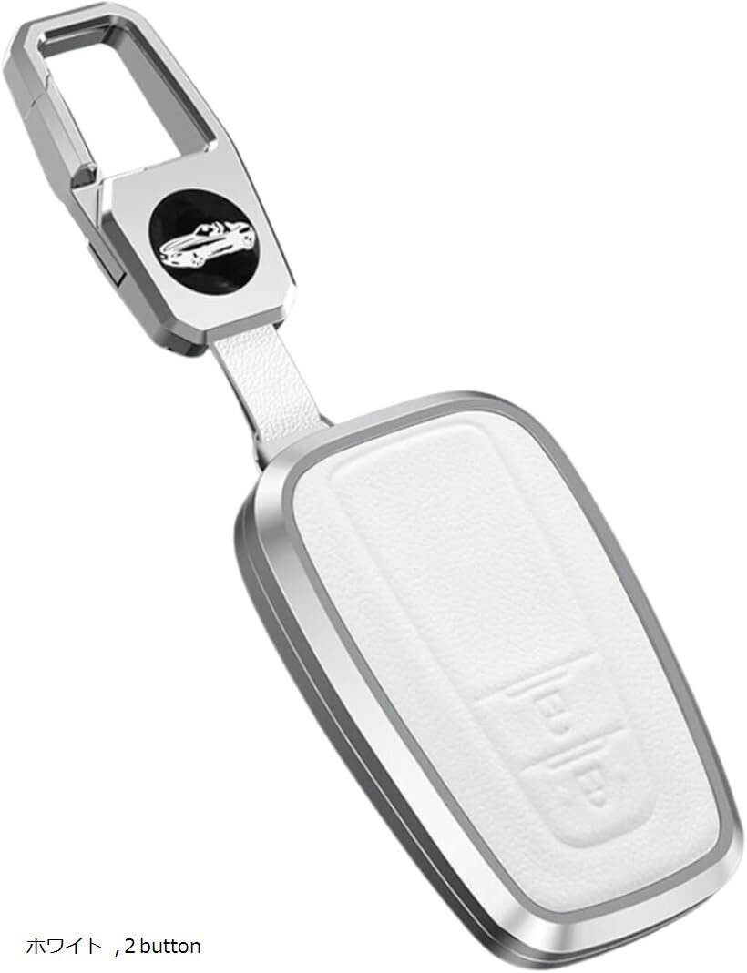 トヨタ用 2ボタン 3ボタン スマートキーケース キーカバー アルミ 本革 レザー クラウン プリウス CHR RAV4 プラド カムリ 86後期 WHITE ブラウン 3button ブルー ブラック ホワイト 2button