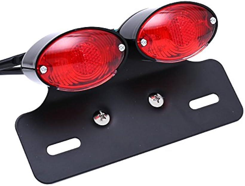 バイク用 テールランプ 2灯型 LED 汎用 テールライト モンキー エイプ TW200 nkr816 ブラック