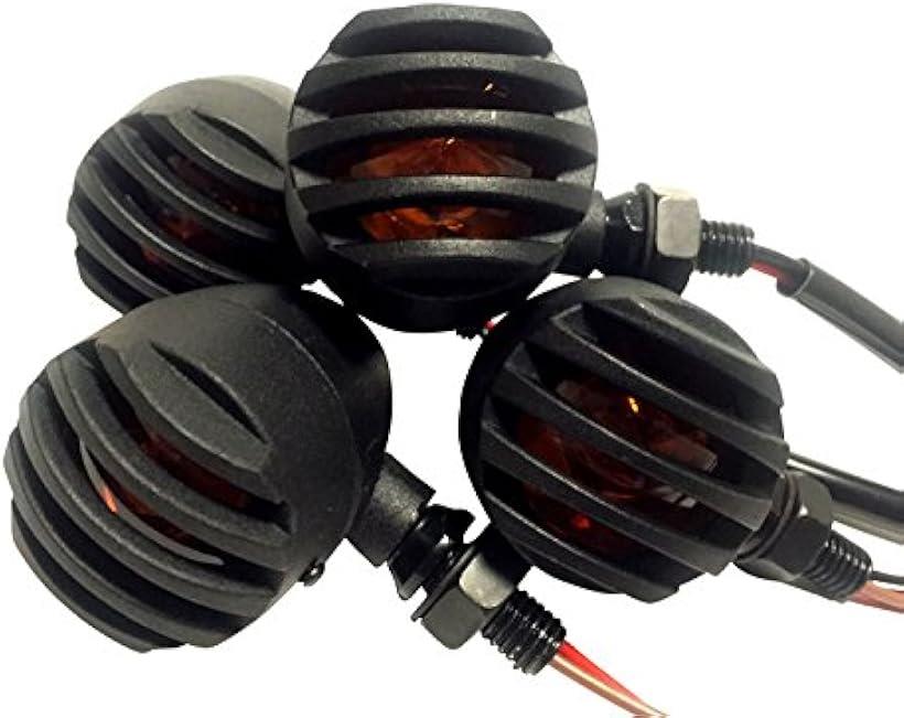 互換品 ポジションランプ付き 4個セット ウインカー バレット 汎用 ビレット アメリカン ブラック 黒