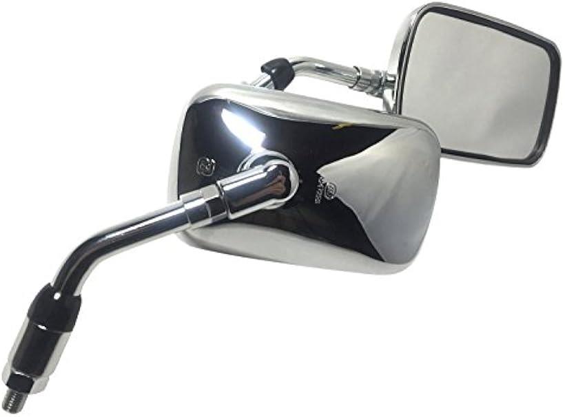 超すり抜けしやすい ショート ミラー 大きめ スクエア 10mm 正ネジ 汎用 左右セット CB400SF ZRX400 nkr523