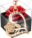 ソープフラワー レディース シルバー925 ネックレス 女性用ギフト 赤 造花 薔薇 箱 ジュエリー 純銀製 ハート形 ペンダント 枯れない花 ローズボックス