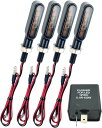 互換品 バイク LED ウインカー 汎用品 リレー 付き 小型 高輝度 防水 M8 12V PC スモークレンズ 方向指示器 4個 セット