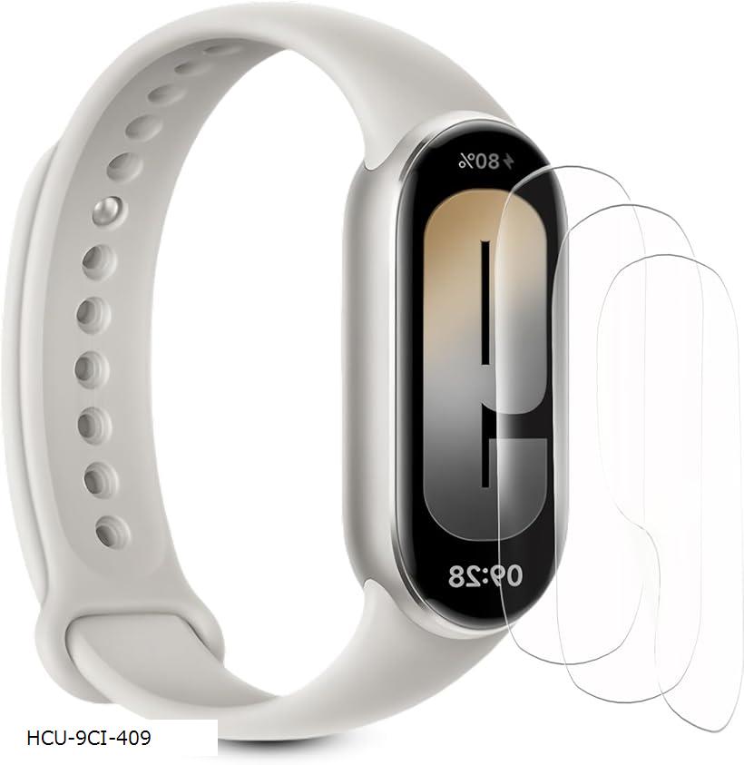 3枚セットFor Xiaomi Smart Band 9/Band 8/Band 7 用 フィルム 柔らかいTPU製 3D全面保護 薄い 気泡レス キズ修復 高透過率 スクラッチ防止 保護フィルム シャオミ