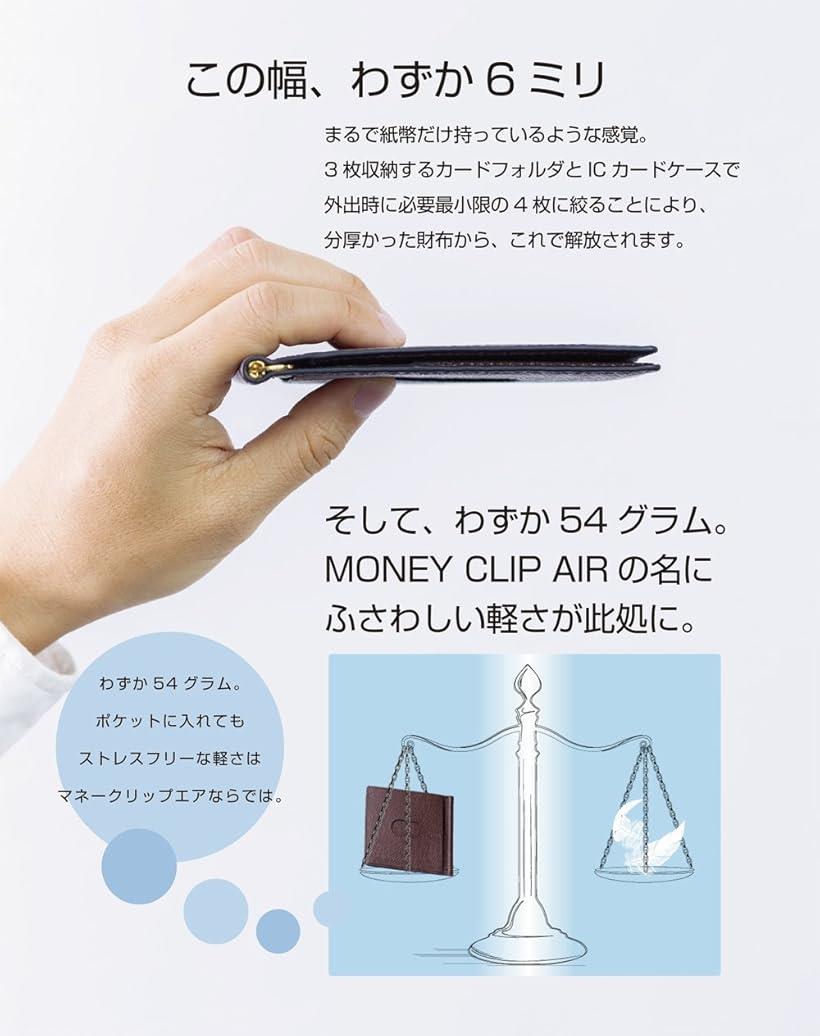 エムラインストアのスキミング防止 マネークリップ MONEYCLIP AIR 本革 RFID protect 海外旅行 海外出張 ブラック ブラウン ネイビー｜アングル3