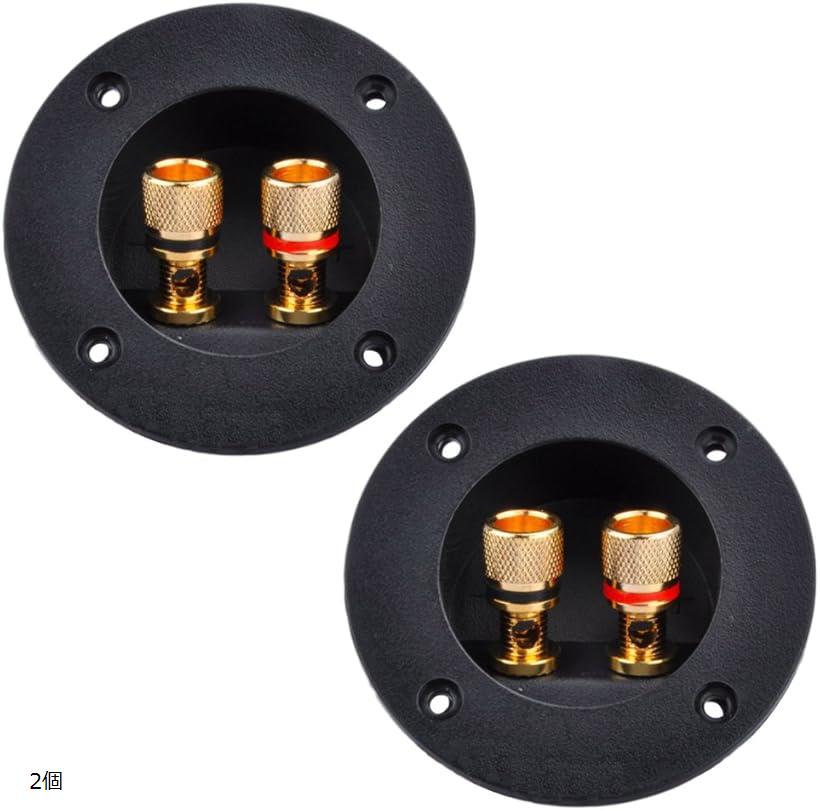 スピーカーターミナルボックス 丸型 バナナプラグ 対応 2個