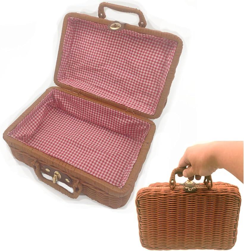ピクニックバスケット 収納 かご ピクニックセット キャンプ 食器 蓋付き フタ