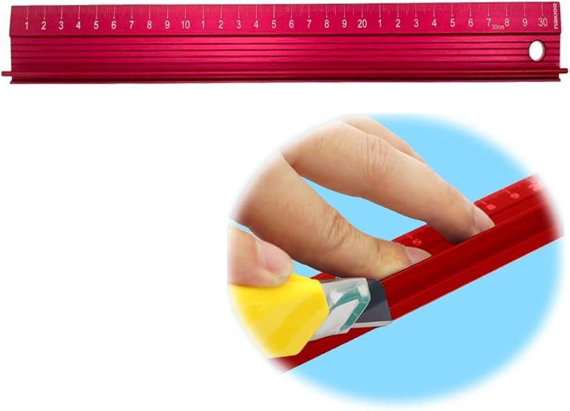 アルミ定規 カッター 30cm ものさし 物差し 滑り止め 持ち手付き