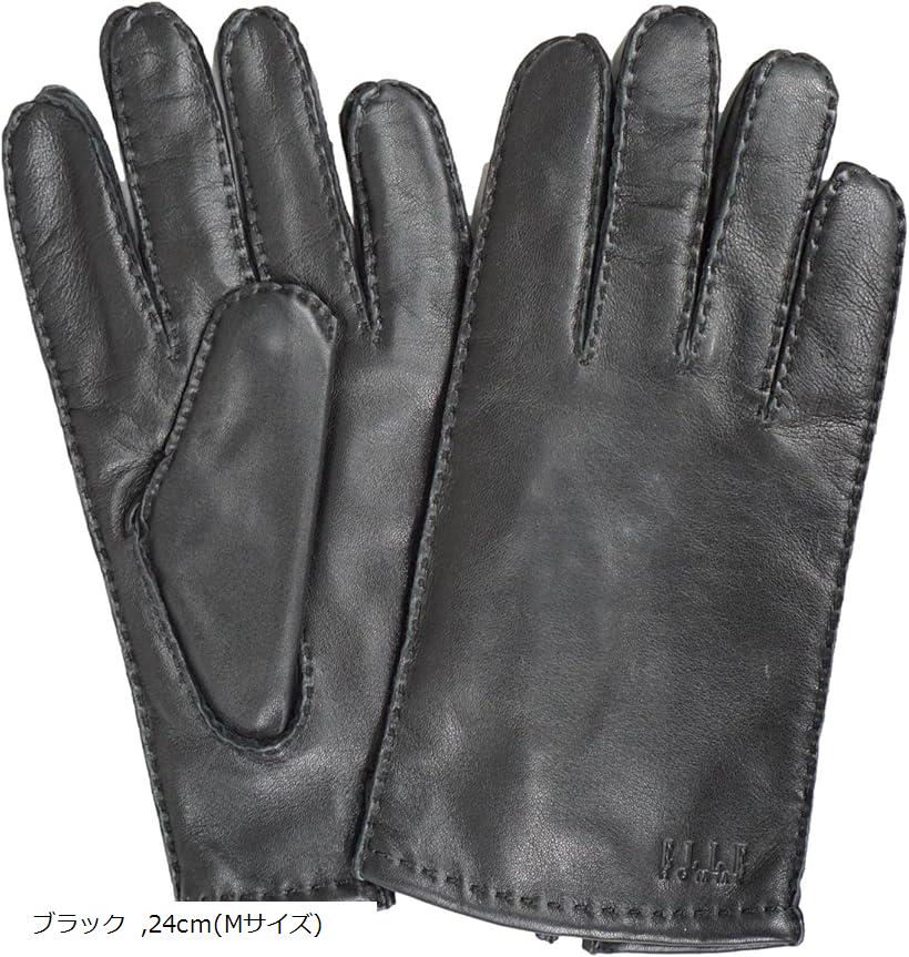 メンズ ヨーロピアン ハンドステッチ 手縫い 24cm 革 手袋 Mサイズ ギフトケース 付 ダークブラウン ブラウン ブラック 24cm(Mサイズ)