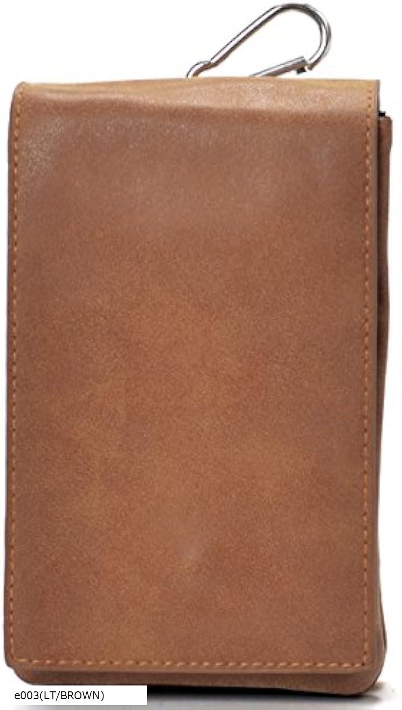 A4-3 2WAY メンズ スマホポーチ ウエストポーチ ヒップバッグ カラビナ付き ＊VINT-FLP＊ 004 e001 BLACK e002 CHACOAL e003 e003(LT/BROWN)