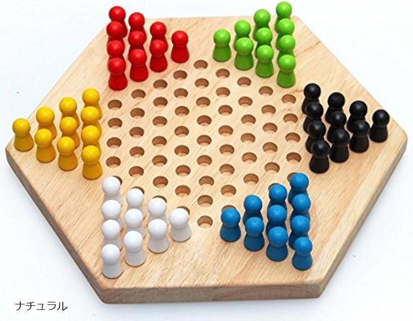 木製 六角 チェッカー ゲーム ボードゲーム 子ども 知育玩具 大人 でも楽しめる おもちゃ ナチュ ...