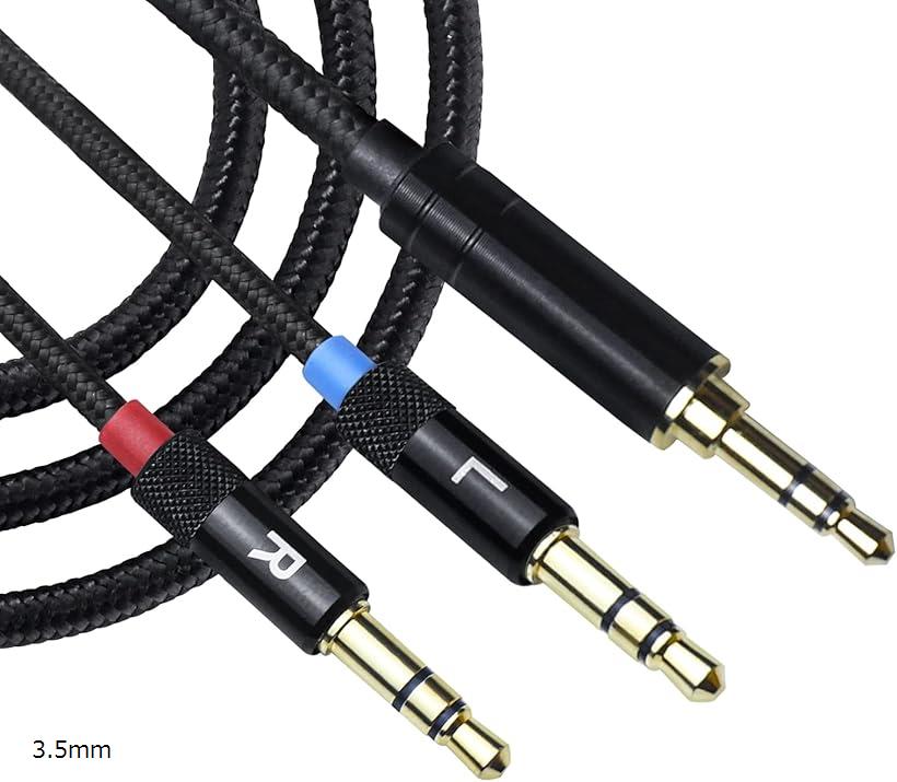 AX35 ヘッドホンケーブル 交換ケーブル OFC 3芯 3.5mmステレオ 3極⇔3.5mmプラグ 3極x2 2.5mm 4.4mm 3.5mm