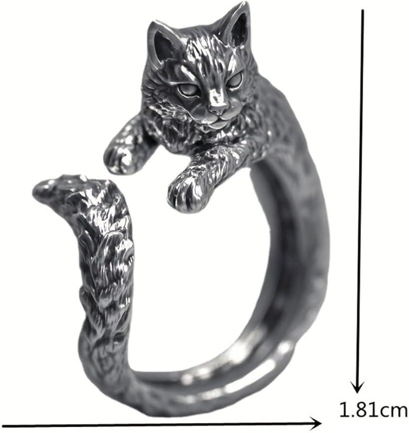 指輪 レディース フリーサイズ おしゃれ 可愛い 猫指輪 シルバーリング 遊び猫 動物 肉球指輪 クリスマス ホワイトデー 誕生日 記念日 プレゼント