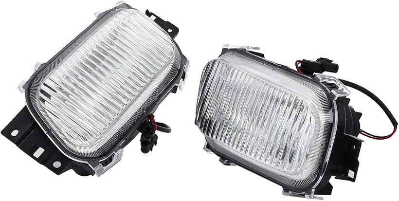 Halogen Lamp - 互換品三菱 ふそう 2t ジェネレーション ブルーテック キャンター H3タイプ 標準/ワイド クリスタル フォグランプ バンパーライト 修理 交換 カスタム パーツ 社外品 左右セット (クリア/ブラック)