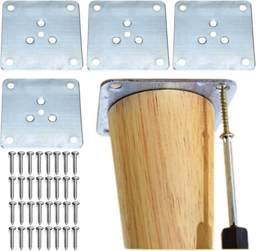 【楽天ランキング1位入賞】互換品 家具脚プレート テーブル脚 金具 接続金具 取付 4個 家具脚マウント..