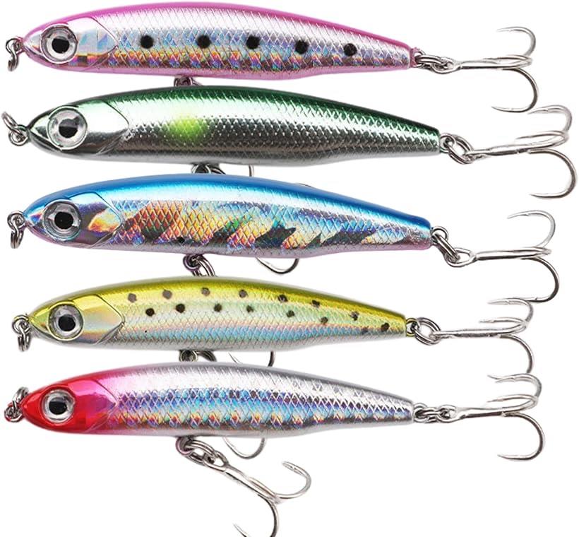 シーバス ルアーセット シンキングペンシル 80mm 13g 5色セット シンペン スモールルアー ヒラメ 青物 遠投 ショット ヒラマサ ヘビー 大物 堤防 ショア オフショア