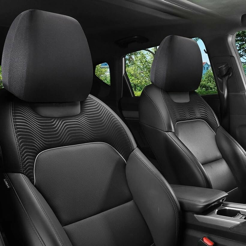 Rakuten - ヘッドレスト カバー 車 ヘッドレストカバー 後付け 汎用モデル TR1165 ブラック 2枚セット
