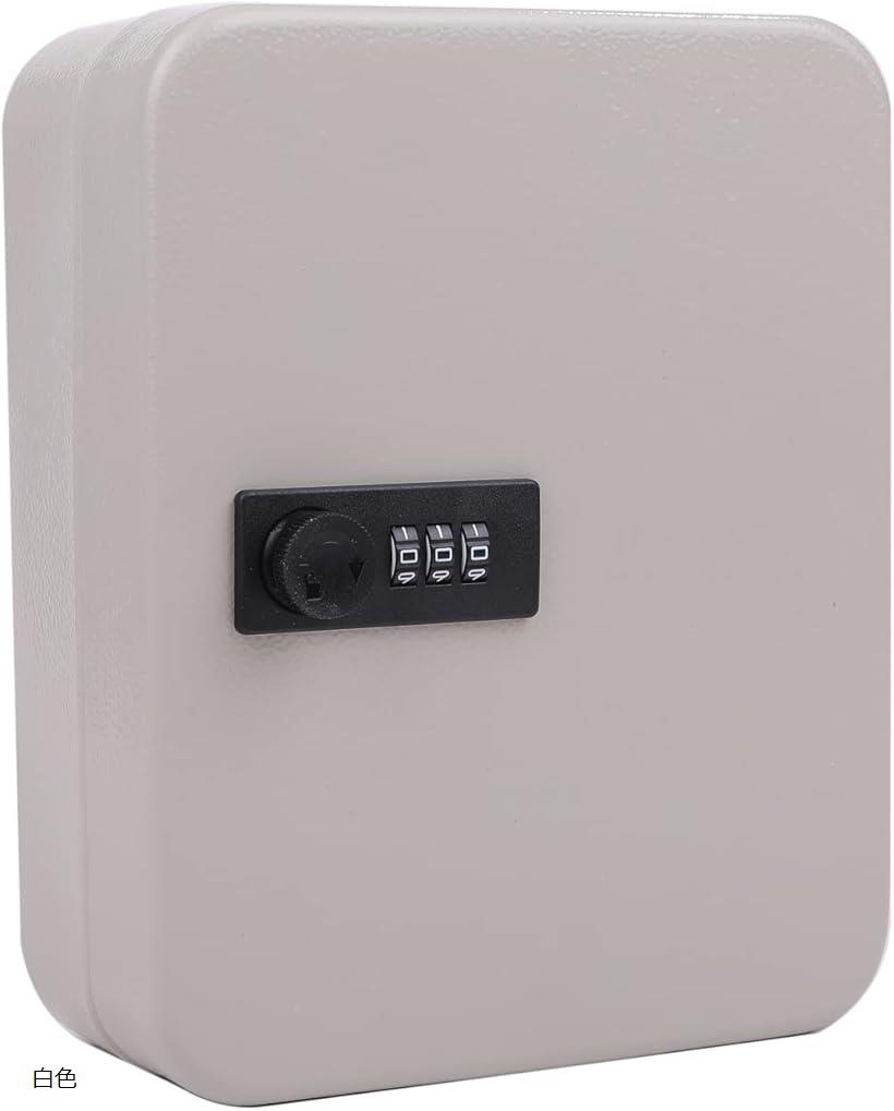 Living Storage - キーボックス 鍵BOX 20本 ダイヤルロック ダイヤル式 堅牢 鍵入れ 鍵かけ 壁掛け 白色