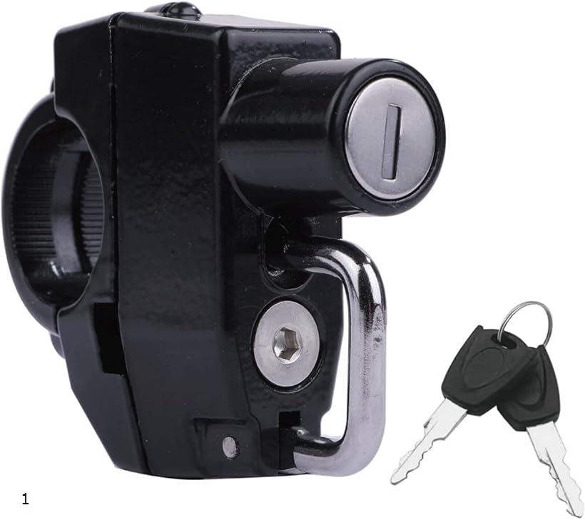 バイク用 ヘルメットロック ハンドル装着用 盗難防止 メットホルダー 22-25mm Φ 対応 1組 1