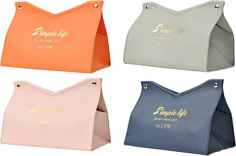 ティッシュケース ティッシュカバー ティッシュボックス マスク入れ グレー ライトピンク オレンジ ネイビー [3]