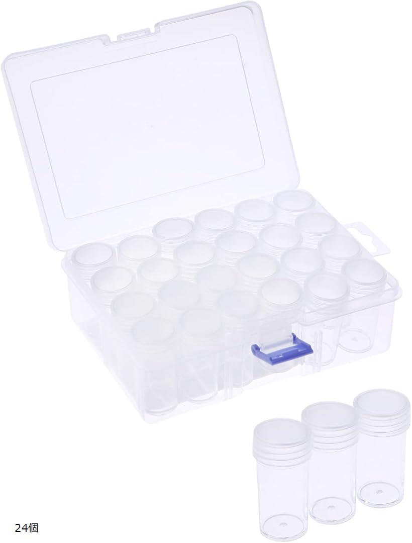 ビーズ入れ ビーズキャビネット 収納 小分け クリアケース プラスチック製 24個