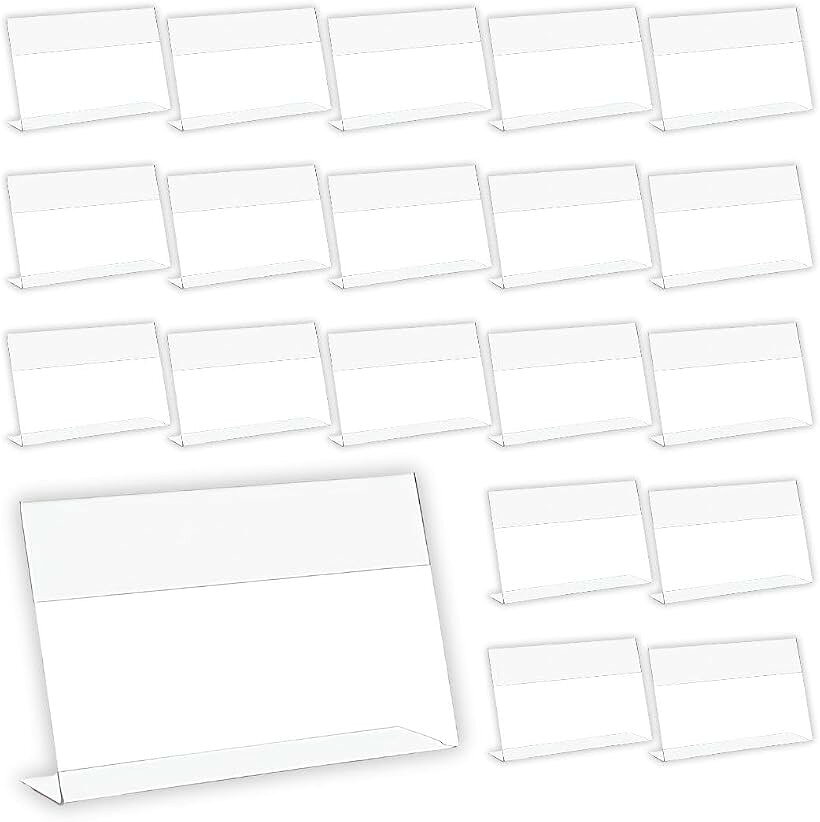 樂天商城 - ポップスタンド アクリル プライスカード立て ミニ 卓上 名刺サイズ おしゃれ L型 20個 (クリア)