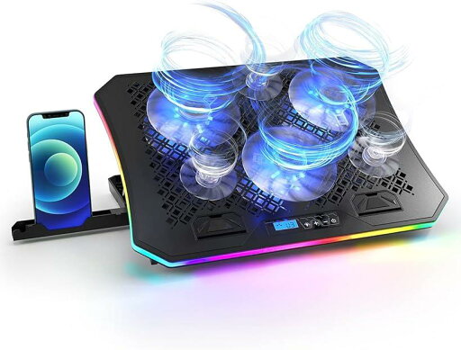 ノートPC クーラー 上級モデル 1600万色 RGB LED カラー 強力 大型 冷却ファン高性能 冷却パッド 冷却台 USBポート 2ポート 付き 19インチ型まで対応 風量調節 ノートPC クーラー 上級モデル 1600万色 RGB LED カラー 強力 大型 冷却ファン高性能 冷却パッド 冷却台 USBポート 2ポート 付き 19インチ型まで対応 風量調節