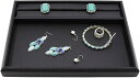 リング溝付き ジュエリートレイ ジュエリーケース アクセサリートレー 業務用 接客トレイ 収納 プロ仕様 ジュエリーボックス 黒 PUレザー