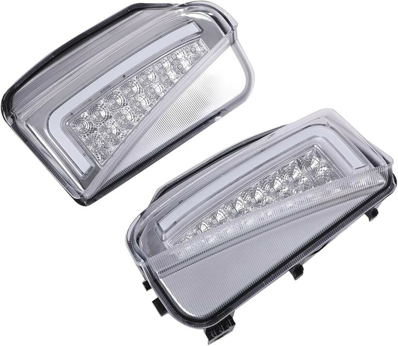 トヨタ 用 プリウス ZVW30系 後期 デイライト LED ファイバー 搭載 フロント バンパー ウインカー 左右セット ホワイト アンバー クリアーレンズ スモークレンズ 各種 汎用 社外品 (クリアーレンズ)