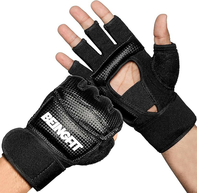 Combat Sports - オープンフィンガー グローブ ボクシンググローブ SMALL BLACK (ブラック, Small)