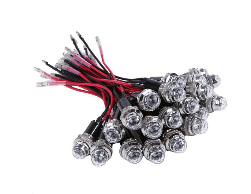 バリエーションコード : 2bjsws2xgj商品コード2bjs1j9fj9商品名24V LED パイロット ランプ ダイヤカット 20個セット 16mm 16φ インジケーター ライト シグナル インジケータ カスタム パーツ 汎用品ブランドCustomDivineカラーホワイト※ 他ネットショップでも併売しているため、ご注文後に在庫切れとなる場合があります。予めご了承ください。※ 品薄または希少等の理由により、参考価格よりも高い価格で販売されている場合があります。ご注文の際には必ず販売価格をご確認ください。※ 沖縄県、離島または一部地域の場合、別途送料の負担をお願いする場合があります。予めご了承ください。※ お使いのモニタにより写真の色が実際の商品の色と異なる場合や、イメージに差異が生じることがあります。予めご了承ください。※ 商品の詳細（カラー・数量・サイズ 等）については、ページ内の商品説明をご確認のうえ、ご注文ください。※ モバイル版・スマホ版ページでは、お使いの端末によっては一部の情報が表示されないことがあります。すべての記載情報をご確認するには、PC版ページをご覧ください。24V LEDパイロットランプ ダイヤカット 16mm 16φ 20個セットの汎用品になります。バルブ：LED球配線長さ（約）：15cm配線 赤+ 黒-電圧: DC 24Vセット内容： 20個セットパイロットランプは、機器が通電中（動作中）であることを示す表示装置のことで、ランプが発光することで通電していることを示します。プラスとマイナスの配線が付いていますので簡単に接続することができます。機能別に色を変えて設置すれば、ひと目で何のスイッチか判別できるようになります。光輝くパイロットランプが飛行機のコクピットのようになり、世界に一つだけのオリジナルの運転席周りにする事も可能です。明るい高輝度のLEDバルブを使用していますので、取り付け後の球切れの心配も無く長期に渡ってご使用いただけます。トラックを電飾でカスタムした時のスイッチのランプとして、補助灯のスイッチのランプとして等アイデア次第でいろんな用途にご使用いただけます。＊取扱説明書は付属しておりません。